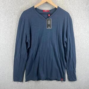 Agave Denim‎ Henley Shirt Yuma Mens Medium Blue Long Sleeve Soft Hand Crafted